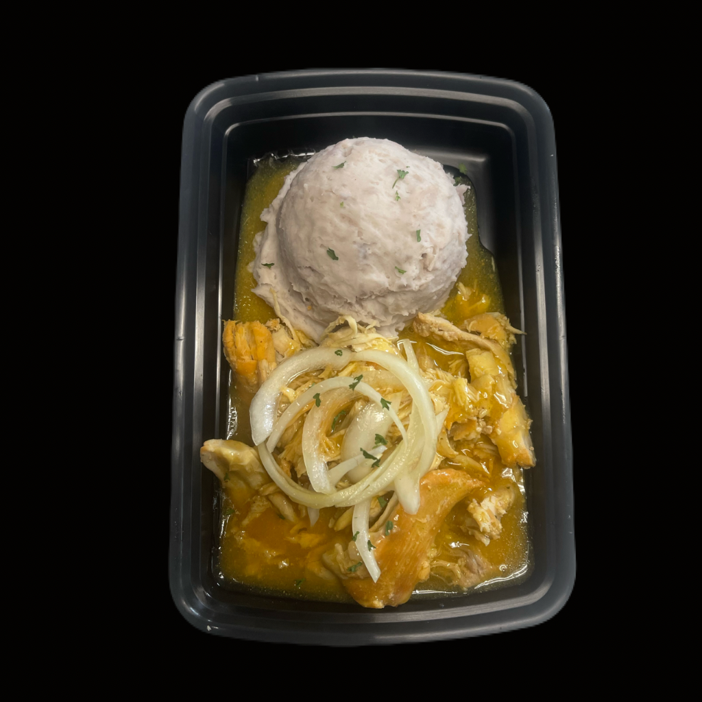 Majado de Malanga / Carnitas de Pollo en Gravy Criollo