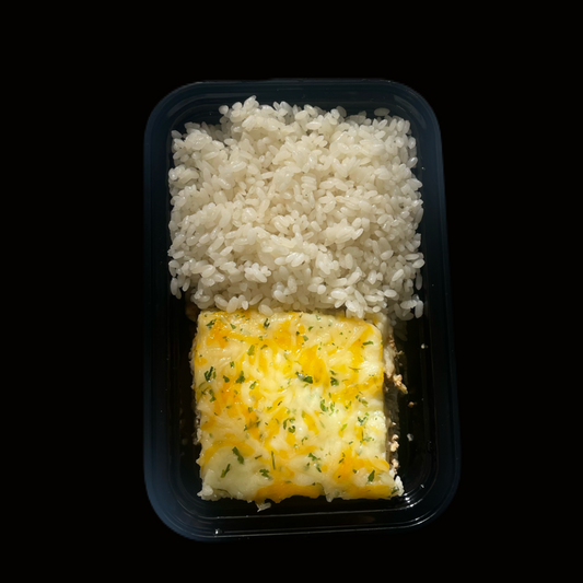 Pastelon de Papa/ Carne Molida 4 Quesos / Arroz Blanco