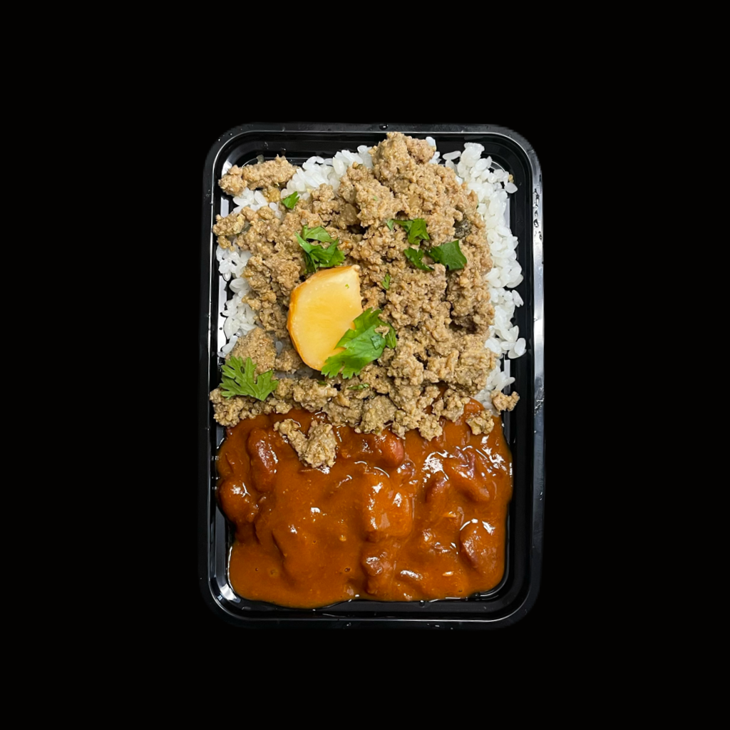 Arroz Blanco / Habichuela/ Picadillo de Carne Molida