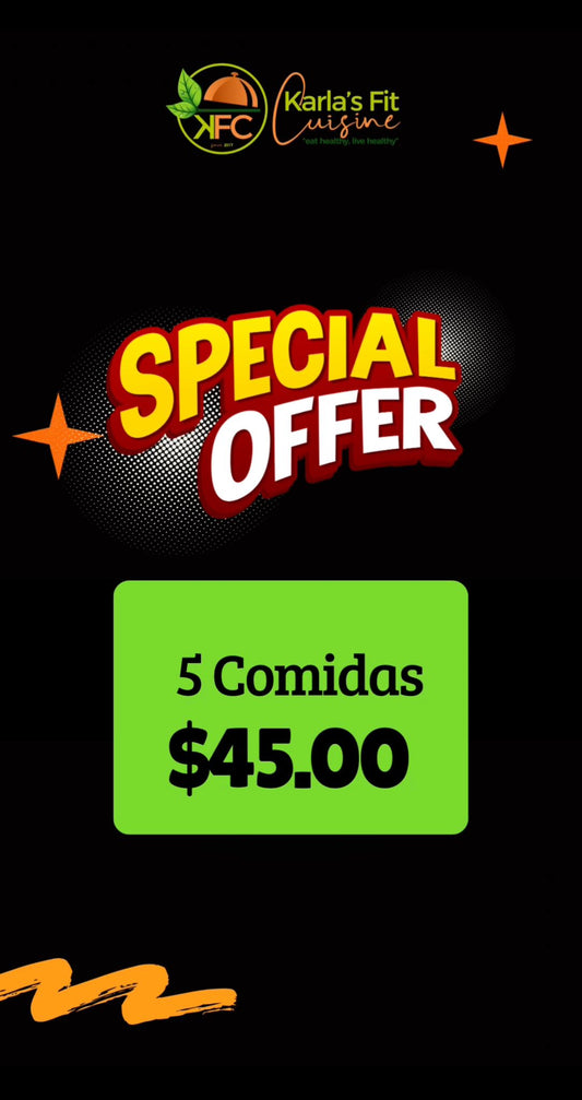 5 COMIDAS / NO INCLUYE SALMÓN 🍣 OFERTA SOLO APLICA PAGOS EFECTIVO 💴 Y ATH MOVIL  ❌ NO TARJETAS 💳
